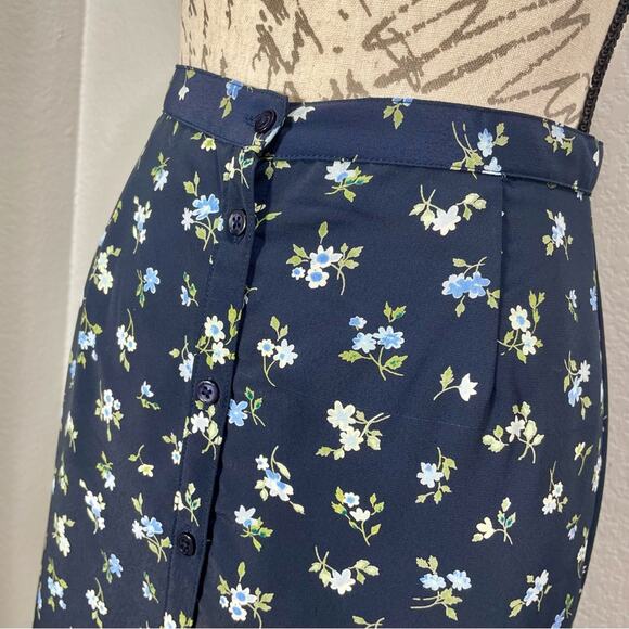 Vintage 1990s Y2K Gap Floral Midi A-line Pencil Skirt Sz 4 XS Button Front - Picture 9 of 9